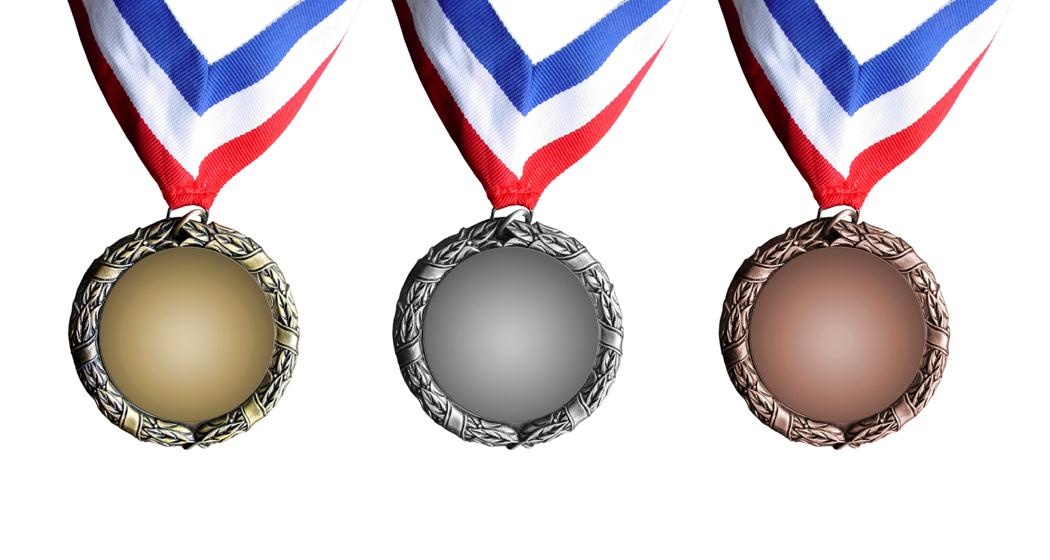 Olympic Medals - gold, silver, bronze